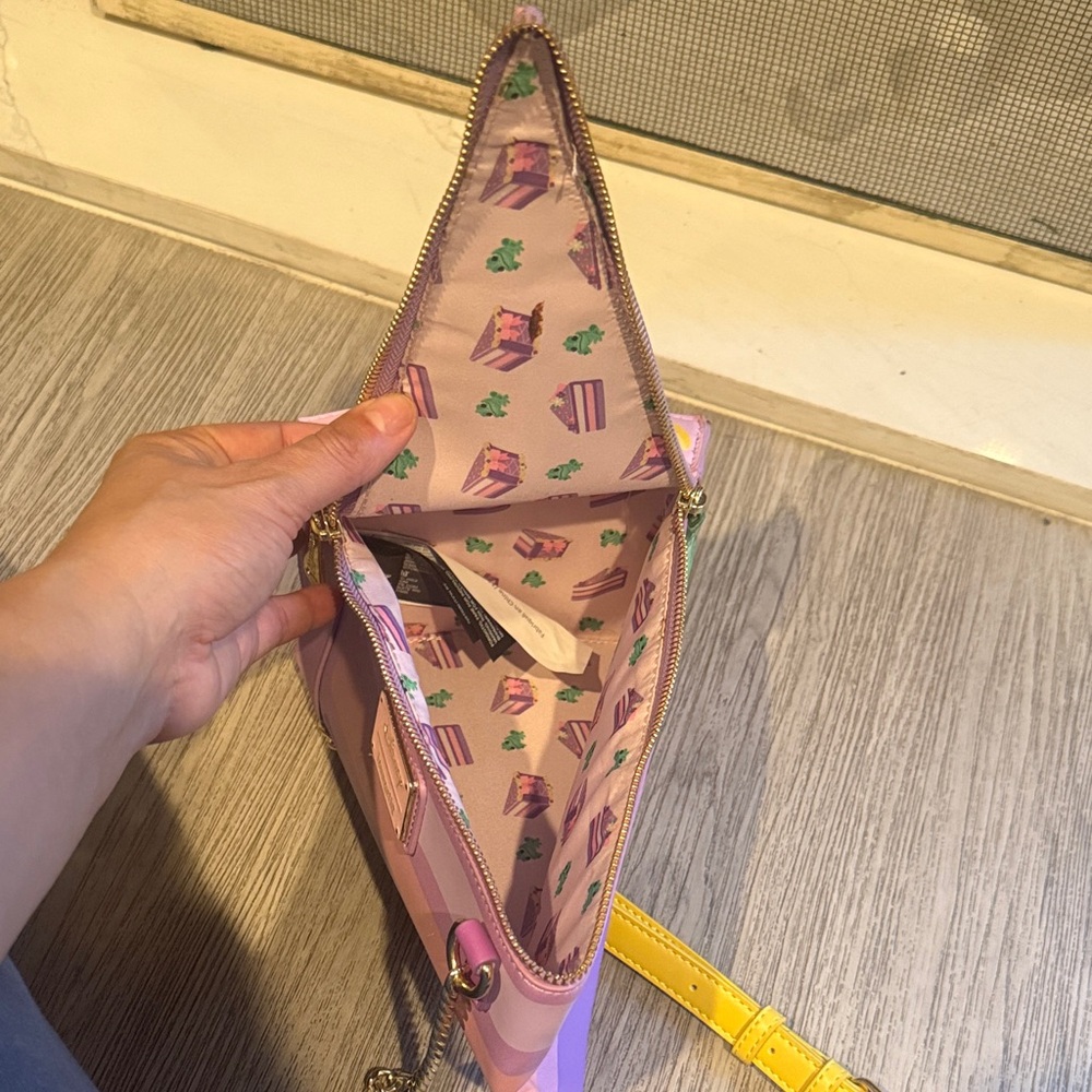 Disney Tangled Loungefly Pink and Purple Cake Slice Bag - Picture 10 of 14